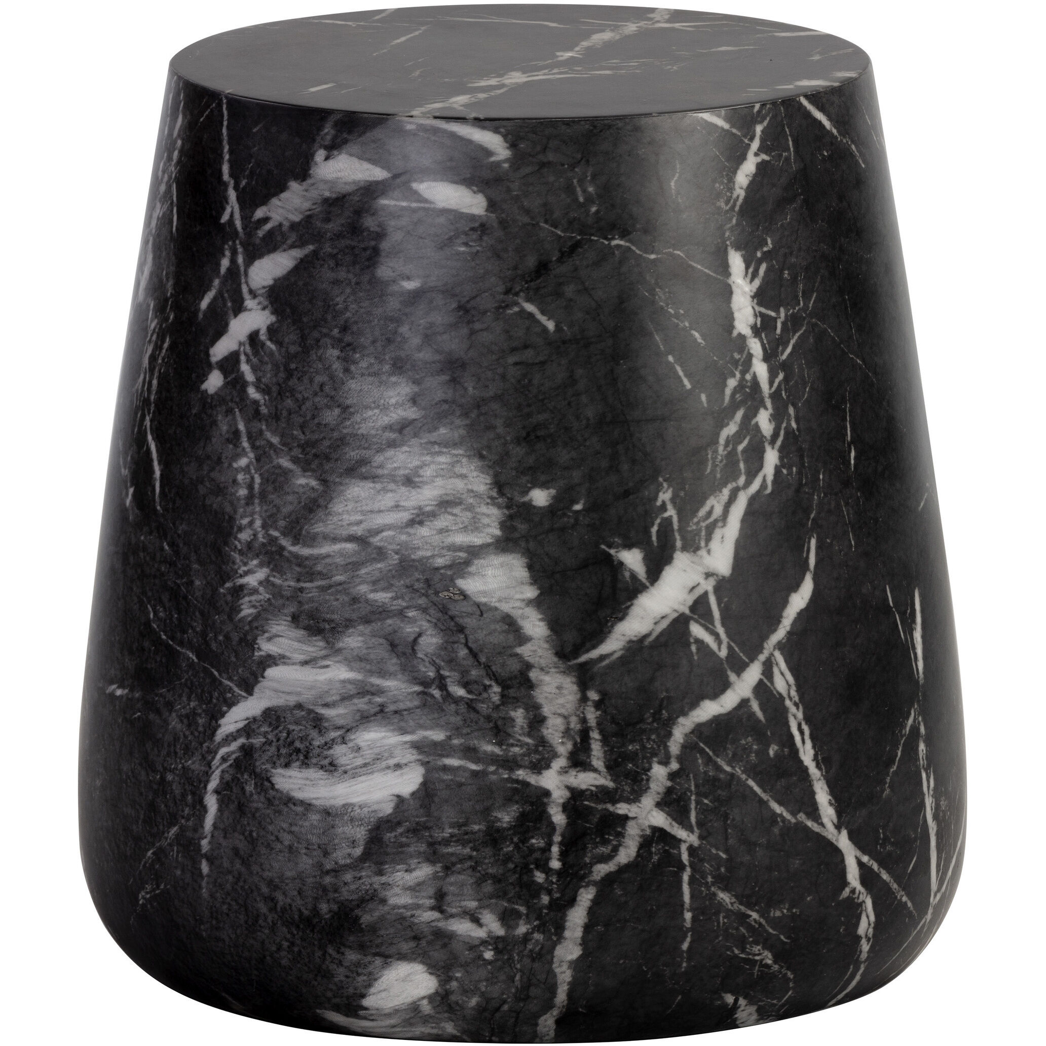 Aries 16 X 15 inch Marble Look / Black Outdoor End Table